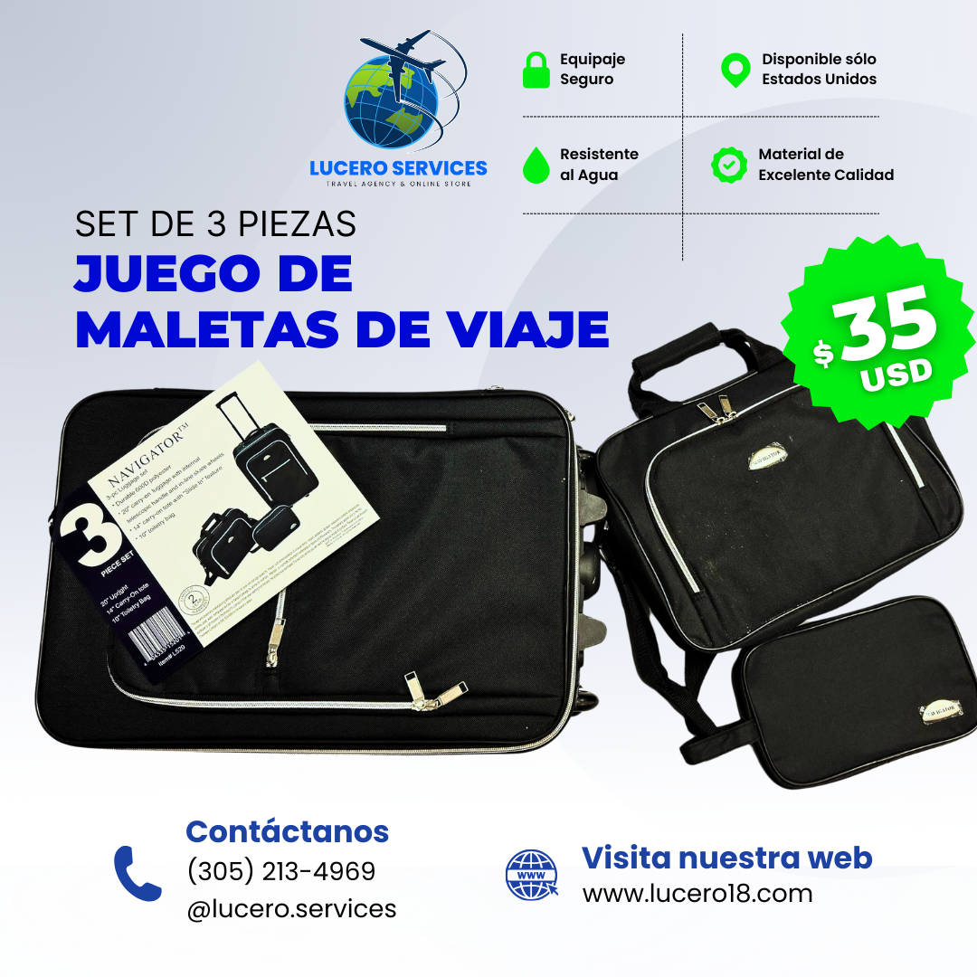 JUEGO DE MALETAS DE VIAJE 3 PZAS